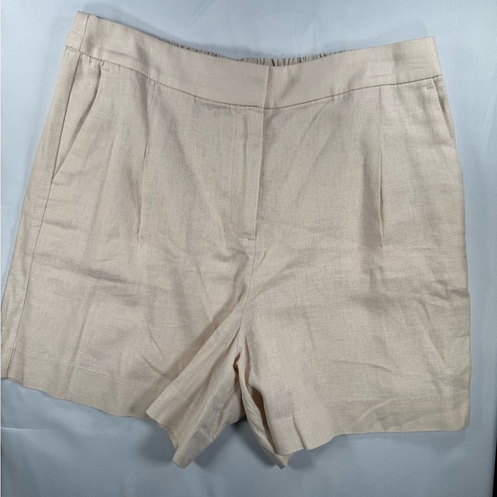 J. Crew Women's Cream Tailored Linen-Blend Shorts minimalist old money